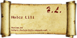 Holcz Lili névjegykártya